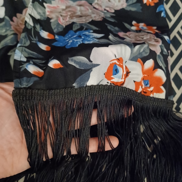 Carmen Marc Valvo Floral Open Front Duster • Robe • Cover Up • M/L - Picture 5 of 11